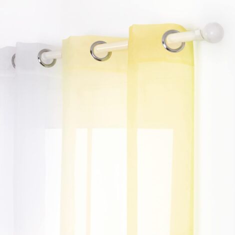 Sheer Curtains Gauze Sheer Gradient Sheer Voile Sheer Window Decor Bathroom Balcony Bedroom 2 Panels, Yellow with White, Width 130cm / Height 240cm