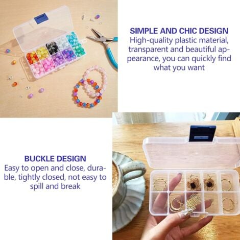 Adjustable Plastic Jewelry Box, Removable Grids Storage with