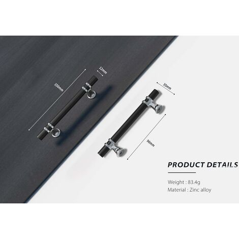 5 Pack Kitchen Cupboard Handles with Screws Zinc Alloy for Kitchen Furniture Drawer Bedroom (5, 96mm)
