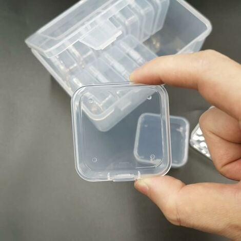 14 Pieces Small Storage Box with Lid, Clear Plastic Box and 1 Large  Rectangular Plastic Storage