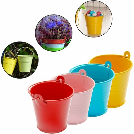 thumbnail image 2 of FillTouch 50-Piece Easter Mini Metal Buckets - Colorful Galvanized Tin Pails With Handles For Candy, Crafts & Succulent Plants 2 of 13