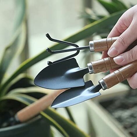 thumbnail image 2 of Mini Garden Hand Tool Set – 3-Piece Trowel, Rake & Shovel For Potted Plants 2 of 6