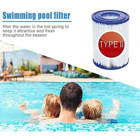 Swimming Pool Filter For Bestway Type Ii, Swimming Pool Filter For Outdoor  Garden, Washable And Reusable Cartridge, 4.17x5.35 In (4 Pcs)