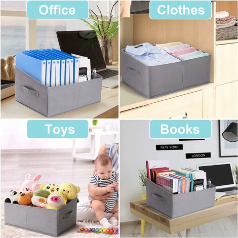 DIMJ Storage Bins with Lids, 3 Pcs Large Foldable Fabric Closet Organizer  Storage Bins with Handle, Cube Storage Basket Box for Shelf, Bedroom