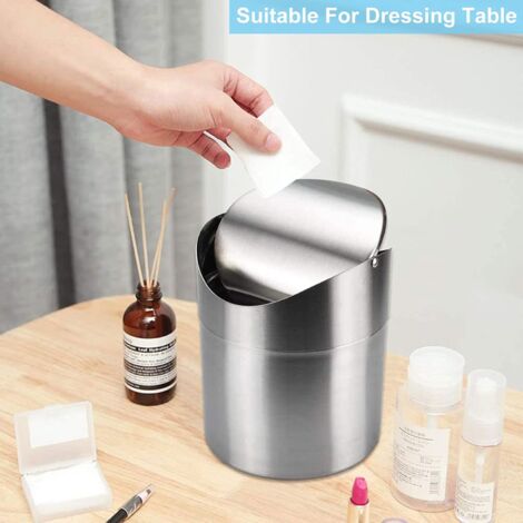 Mini Counter Trash Can Stainless Steel Mini Trash Can Stainless Steel ...