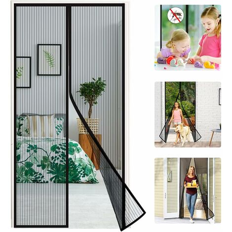 Mosquito Door Curtain, Magnetic Door Mosquito Net, Door Window Mesh Curtain, Automatic Shut-off Mosquito Net Magnet, No Drilling, for Kitchen/Living Room/Bedroom (90x210CM) (1/5)