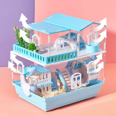 Three Layers Large Villa Hamster Cage Easy To Clean Guinea Pig Cage ...
