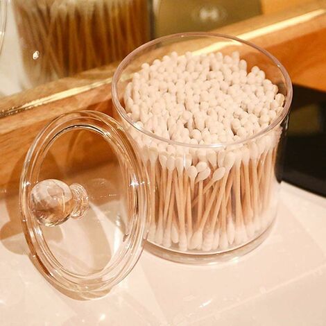 Pieces Cotton Swab Storage Box, Cotton Dispenser, Plastic Cotton Swab Holder,  Clear Acrylic Cotton Swab Storage