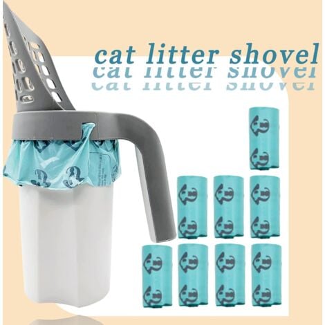 Premium Cat Litter Scoop with Stand, Built-in Detachable Deep Scoop Stand, Large Capacity Portable Cat Litter Shovel with Litter Bags