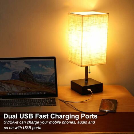 Desk lamp with 2 usb deals ports