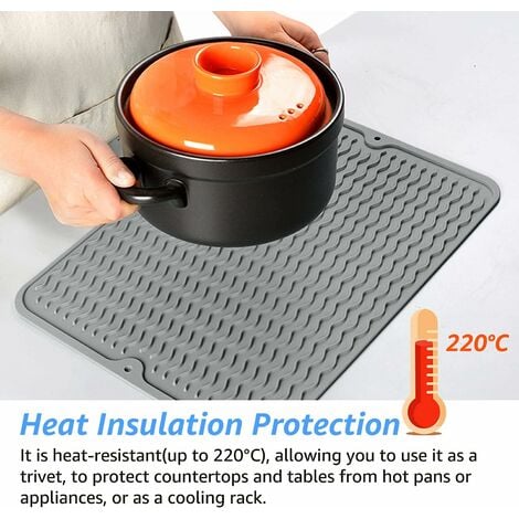 Silicone Mats for Kitchen Counter, Large Silicone Countertop Protector , Nonskid Heat Resistant Desk Saver Pad, Green