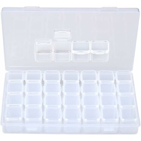10 Grids Clear Plastic Organizer Jewelry Storage Box with Removable Grid  Compartment Container for Beads Earrings Clear 