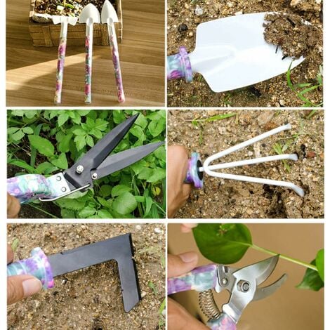 Garden Tool Set, 10pcs Gardening Tool Kits With Transplanters Scissors  Harrow Anti-rust