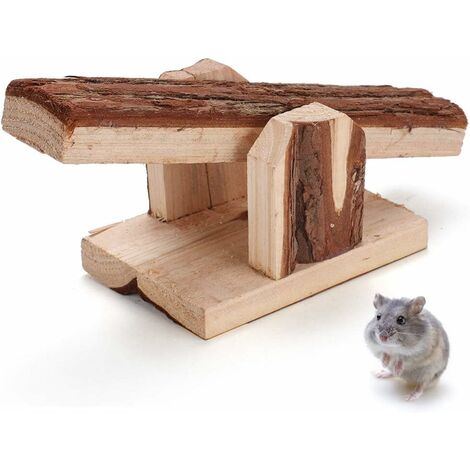 Hamster Swing, Natural Wooden Toys Small Animals Pet Swing Nibbling Toy ... - Toy Hamster Colorful Swings