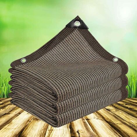 Shade Net 12 Pins 90-95% UV Ray Protection Shade Sail, Windproof Greenhouses with Eyelets, Outdoor Shade Cloth, for Plant Covering/Garden/Cars, 2x2m, Brown