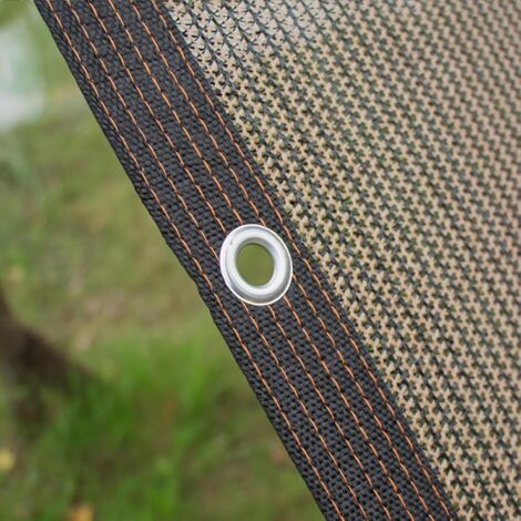 Shade Net 12 Pins 90-95% UV Ray Protection Shade Sail, Windproof Greenhouses with Eyelets, Outdoor Shade Cloth, for Plant Covering/Garden/Cars, 2x2m, Brown