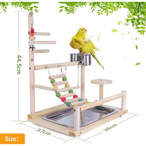 Wooden Parrot Playground Climbing Swing Cage Birds Exercise Games ...