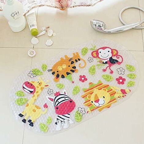 Non-Slip Bath and Shower Mat for Kids and Babies, Phthalate and Lead Free, Durable and Mildew Resistant PVC