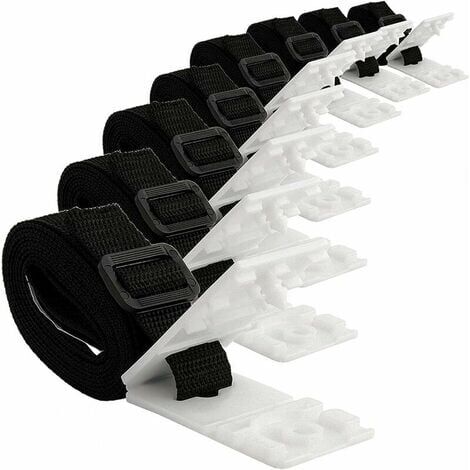 lune-Set of 8 Fixing Kit for Swimming Pool Solar Cover, Retaining Straps and Fixing Clips, Adhesive Straps Nylon Fixing Plates Buckles for Fixing Solar Cover