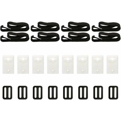 lune-Set of 8 Fixing Kit for Swimming Pool Solar Cover, Retaining Straps and Fixing Clips, Adhesive Straps Nylon Fixing Plates Buckles for Fixing Solar Cover