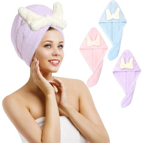 Hair Towel, Pieces Microfiber Towel Turban Hair Drying Towels