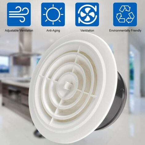 Snow-100mm Round Vent Adjustable Vent Grille