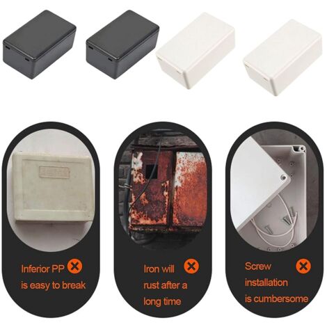 12pcs Electronic Instrument Project Box Abs Plastic Enclosure with Cover Black Junction Box Enclosure Waterproof Plastic Electrical Project Electronic Project Box
