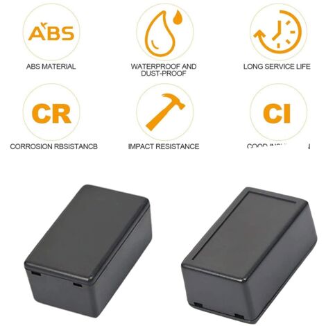 12pcs Electronic Instrument Project Box Abs Plastic Enclosure with Cover Black Junction Box Enclosure Waterproof Plastic Electrical Project Electronic Project Box