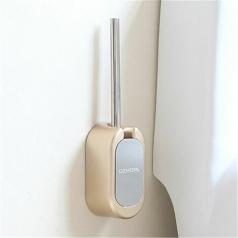orchidWall Mounted Toilet Brush and Holder Set Gold Stainless Steel Toilet Brush - Gold (1/2)
