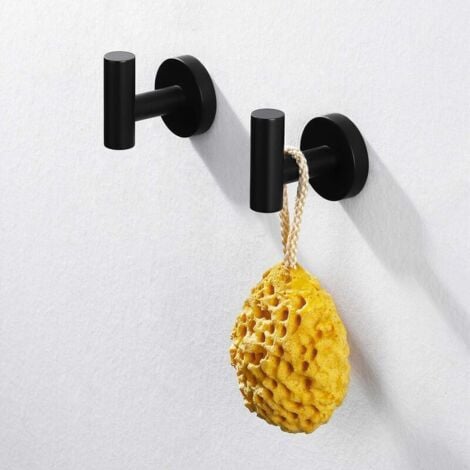orchid-Hook Towel Hook Black Wall Hook Bathroom Hook 2 Pieces SUS304 Stainless Steel, A2164DG-BK-P2
