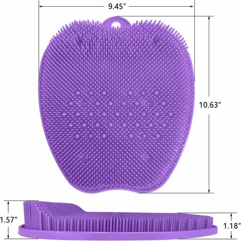 Large Shower Foot Brush, Foot Scrubber Shower Foot Brush with Suction Cup, Shower Foot Scrubber, Soothing and Relaxing Massage Cushion, Foot Care (Purple)