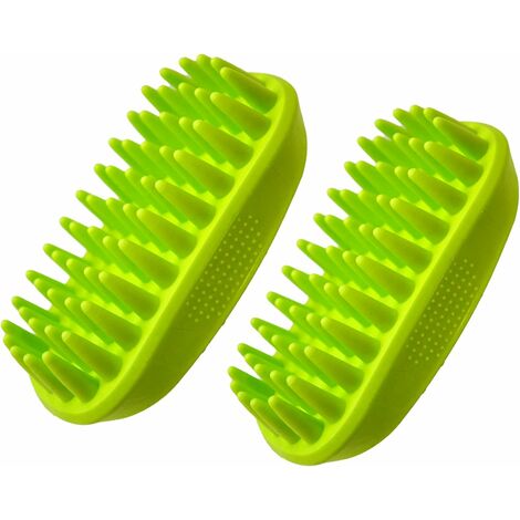 2 Pack Silicone Dog Shampoo Brush Dog Massage Comb Soft Bath Brush for Medium to Long