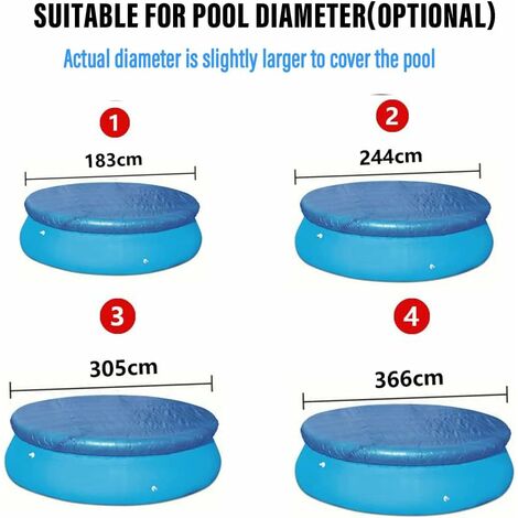Swimming Pool Cover, Round Swimming Pool Protective Cover, Durable Dustproof Swimming Pool Cover for Above Ground Swimming Pools (305cm(10ft))