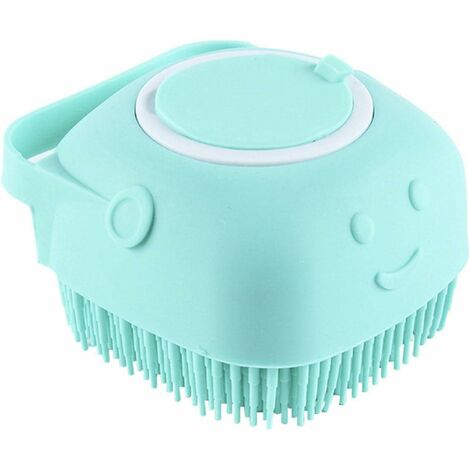 Dog Bath Brush,Pet Cat Shampoo Brush for Grooming Hair Fur - Puppy Kitten Shampoo Brush with Built-in Dispenser (1/5)