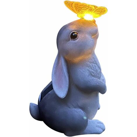 Cats Statue With Solar Butterfly Garden Ornaments Outdoor