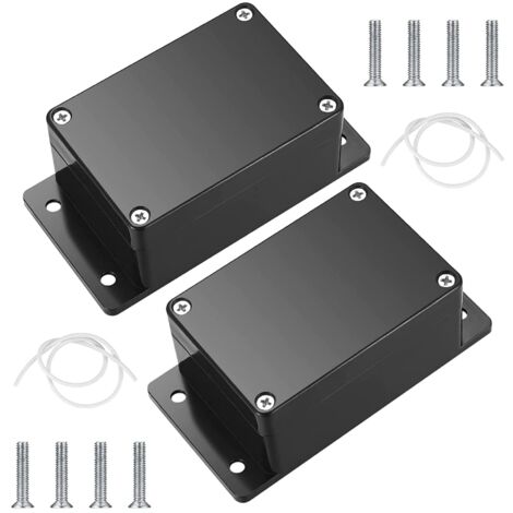 WiringBox,2PiecesJunctionBox,WiringConnectionBoxwithFixedEar,OutdoorElectronicPlasticEnclosure,forElectronicDIY,100x68x50mm,Black