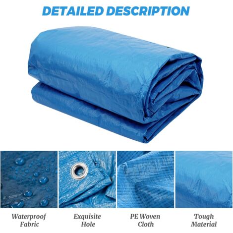 Protective Cover for Rectangular Tubular Swimming Pool, Rectangular Swimming Pool Cover for Rectangular Swimming Pool, Cover for Rectangular Above Ground Swimming Pool (305  183cm)