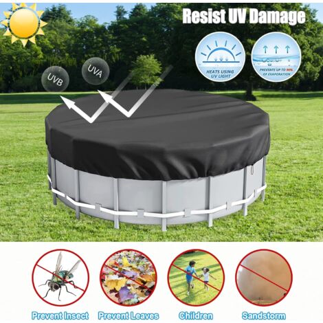 Swimming Pool Cover, 4 Season Cover for Above Ground Pool, Protective Cover for Swimming Pool, 420D Round/Square Pool Covers for Tanks, Spas and Above Ground Pools 366cm