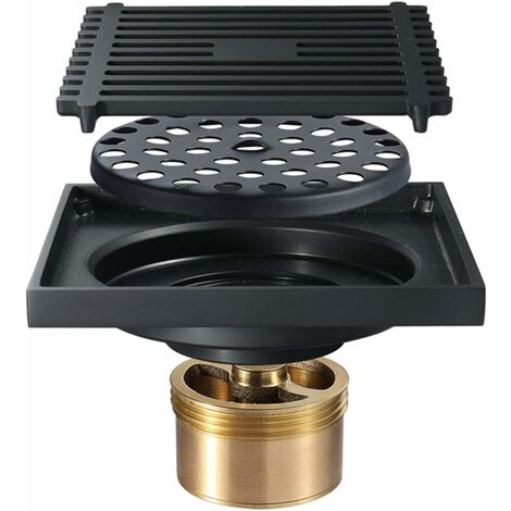 Black Shower Drain, Modern Design Deodorizing Bathroom Floor Drain for ...