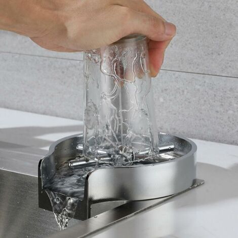 Automatic Glass Cup Washer Rinser Bar Glass Pitcher Rinser for Beer Coffee Cleaner Spray Glass Rinser Kitchen Sink Accessory with Hose
