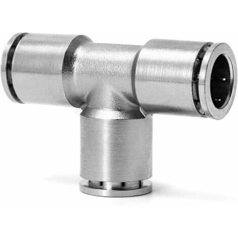 3 Way Pneumatic Quick Fittings Tee Junction, for Connecting Water Pipe Fitting, All Copper Nickel, 10mm, 1pc (1/5)
