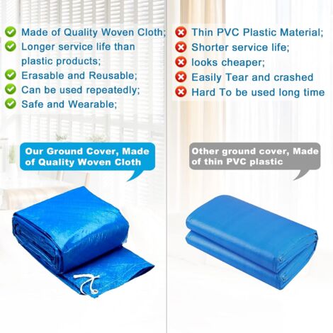 Waterproof and dustproof rectangular swimming pool cover for swimming pool, suitable for inflatable swimming pools and children's swimming pools