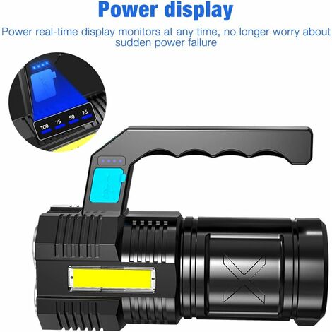thumbnail image 2 of Super Bright Tactical LED Flashlight – USB Rechargeable, 3 Modes, Adjustable Focus, Titanium Black 2 of 5