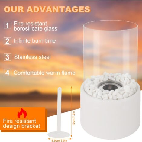Tabletop Fireplace, Portable Bioethanol Tabletop Fireplace, Tabletop Ethanol Fireplace, for Indoor Outdoor Patio Parties Events