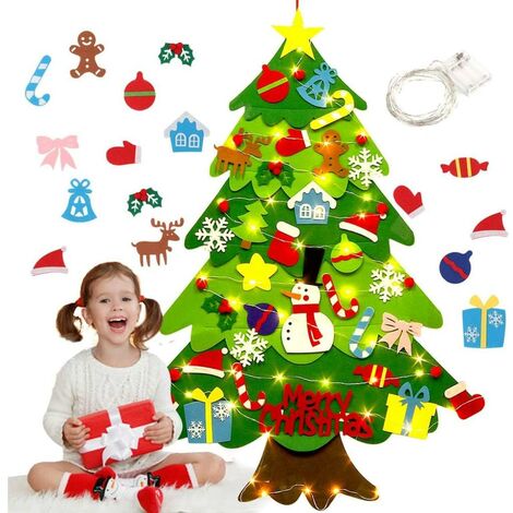 Felt Christmas Tree with 42 Ornaments, 4ft for Kids, New Year