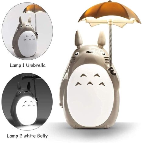 Totoro Led Night Light for Kids Usb Rechargeable Reading Table Lamp Cute Cartoon Animal Children Boys Girls Room Decor