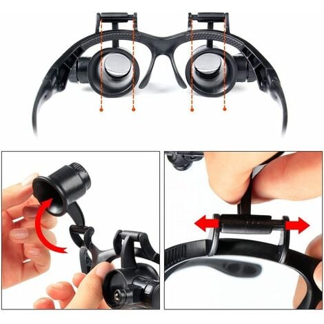 Starcrafter 10X 15X 20X 25X Magnification, Adjustable LED Light Magnifying Glass for Jewelers, Watchmakers + 1 Starcrafter Gift