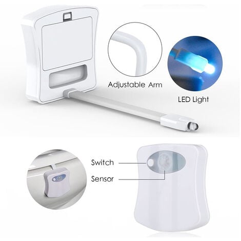 The Original Toilet Bowl Night Light Gadget with Fun LED Motion Sensor, Gift for Seat, Novelty, Bathroom Accessory, Cool and Fun Gift, Unique Christmas Gifts, Mother, Father, Birthday, Men, Women, Dad