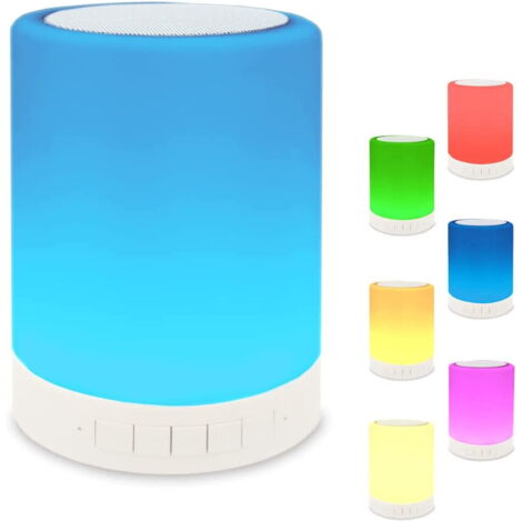 Bluetooth Night Light with Speaker for Teen Girls/Boys, Touch Control Bedside Lamp, Portable Table Lamp, Color LED Light