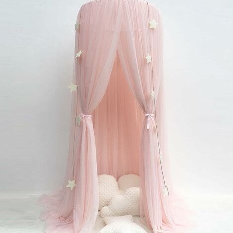 Princess bed canopy with lace, children's mosquito net, round, dome, play tent, hanging decoration for baby child, indoor and outdoor